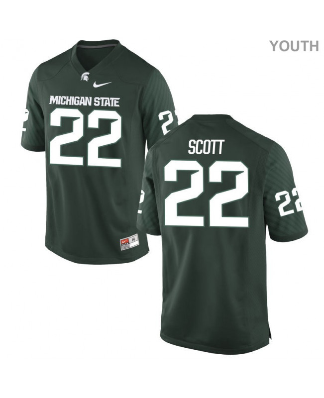 Youth Michigan State Spartans #22 Josiah Scott NCAA Nike Authentic Green College Stitched Football Jersey PU41O22OJ